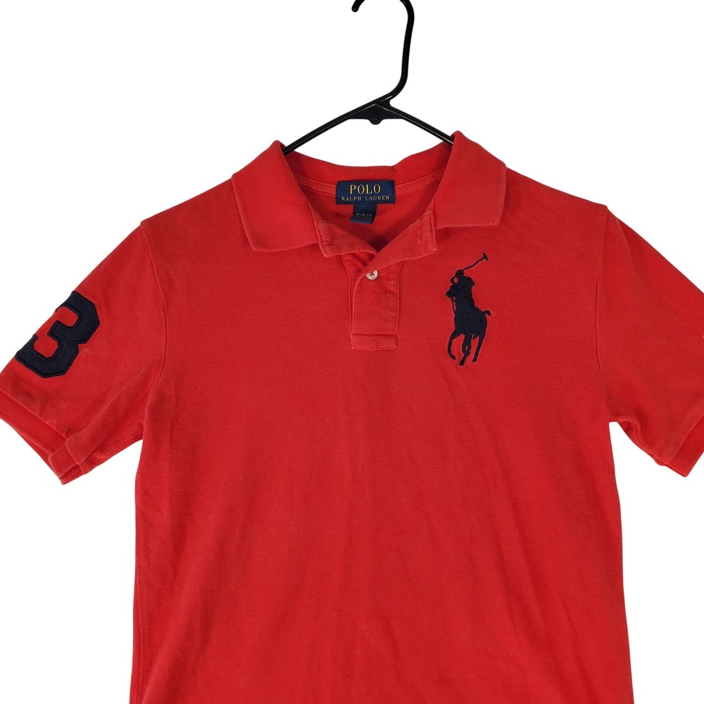 Polo Ralph Lauren Boys Red Big Pony Short Sleeve Polo Shirt Size M 10-12